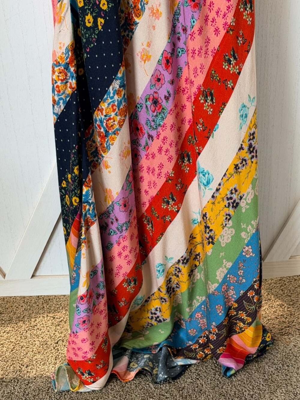 Free People Fiona Maxi Dress Confetti Combo Patchwork Floral Size Small - Picture 10 of 15